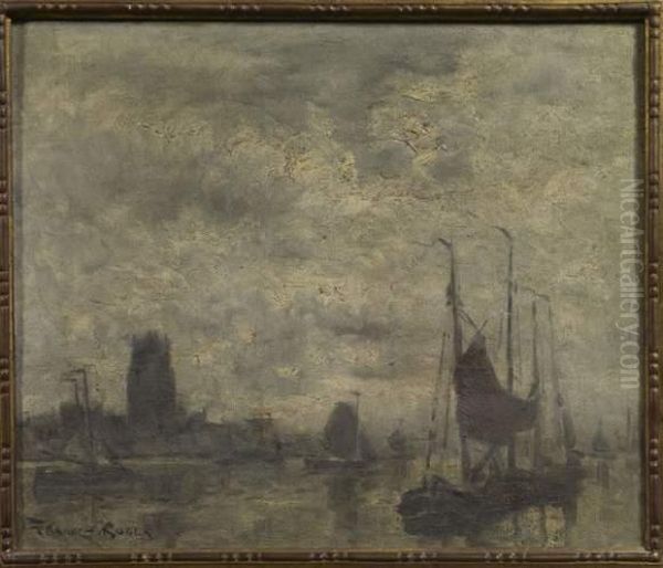 Le Port De Dordrecht Dans La Brume - view 1