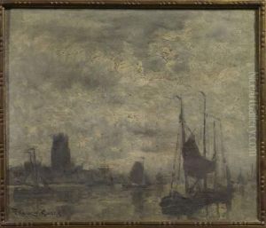 Le Port De Dordrecht Dans La Brume by Frank Myers Boggs