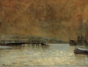 Vue De La Seine Sous La Neige by Frank Myers Boggs