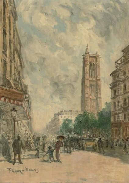 Rue De Rivoli Et La Tour De St. Jacques, Paris - view 1