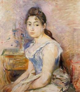 Young Woman In A Blue Blouse2 by Berthe Morisot