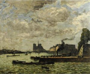 Le Quai Henri Iv Et Notre Dame by Frank Myers Boggs