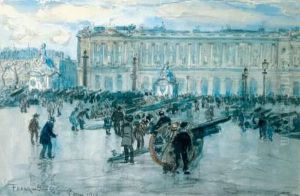 Pieces D'artillerie Place De La Concorde, En 1918