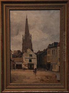 French Village Street Scene by Frank Myers Boggs