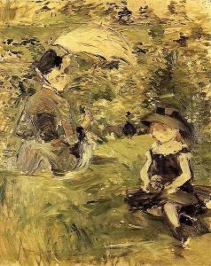 Young Woman And Child On An Isle by Berthe Morisot