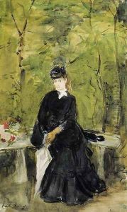 Young Lady Seated On A Bench