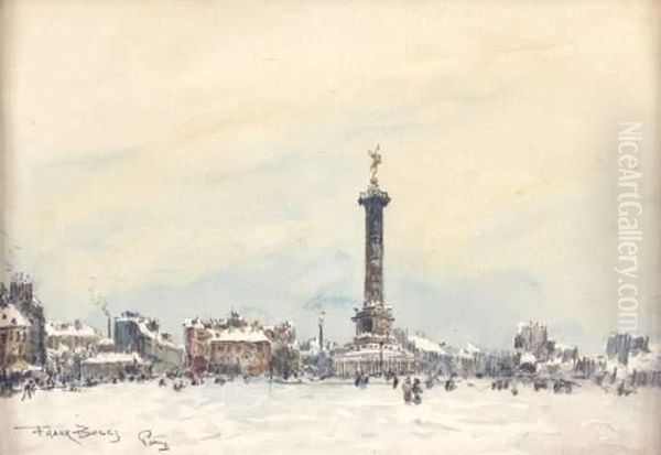 Aquarelle Et Crayon, Signee Et Situee A Paris En Bas A Gauche. - view 1