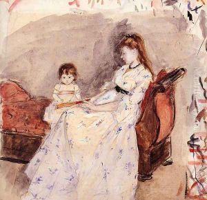 The Artists Sister Edma With Her Daughter Jeanne by Berthe Morisot