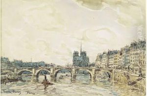 La Seine Avec Le Chevet De Notre Dame. by Frank Myers Boggs