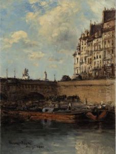 Paris La Seine Le Pont Neuf by Frank Myers Boggs