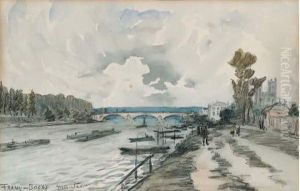 Les Berges De La Seine A Mantes by Frank Myers Boggs