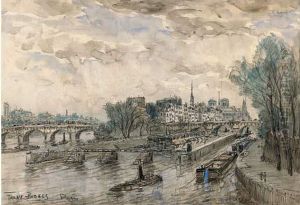 Les Quais A Paris by Frank Myers Boggs