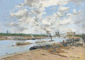 La Seine, Quai Henri Iv, Paris by Frank Myers Boggs