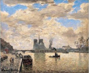 La Seine A Paris by Frank Myers Boggs
