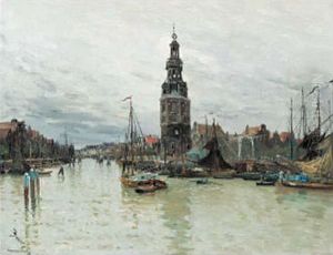 Vue Du Port D'amsterdam by Frank Myers Boggs