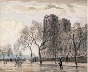 Paris, Notre-dame Au Quai De La Tournelle by Frank Myers Boggs