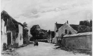 Passants Dans Une Rue De Village, 1901. by Frank Myers Boggs