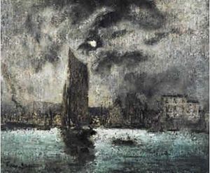 Le Port De Honfleur Au Crepuscule by Frank Myers Boggs