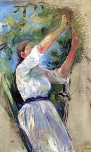 Young Girl Picking Cherries by Berthe Morisot