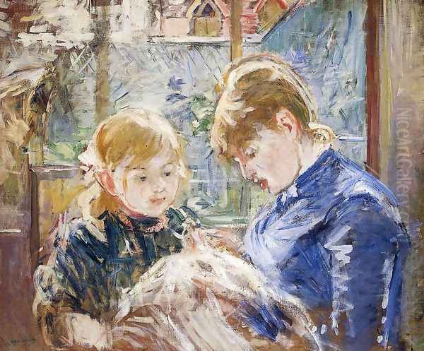 The Sewing Lesson Aka The Artists Daughter Julie With Her Nanny - view 1