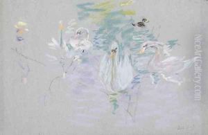 Swans 1885 by Berthe Morisot