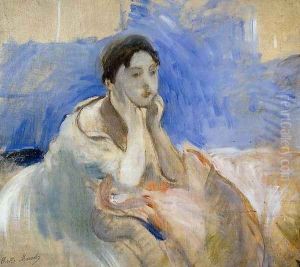Young Woman Leaning On Her Elbows by Berthe Morisot