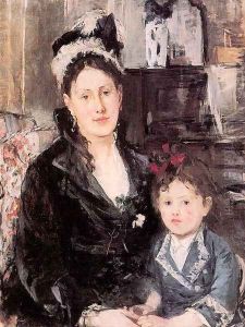 Portrait of Mme. Boursier and her Daughter 1874 by Berthe Morisot