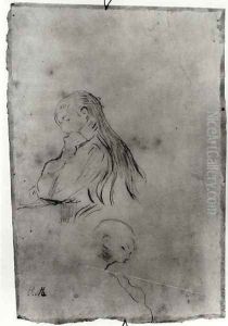 Young Girl Writing 1891 by Berthe Morisot