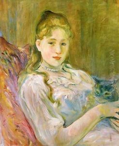 Girl with Cat by Berthe Morisot