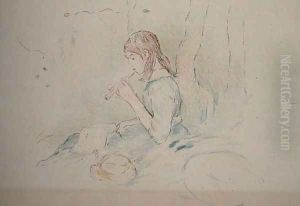 The Flageolet Player 1890 by Berthe Morisot