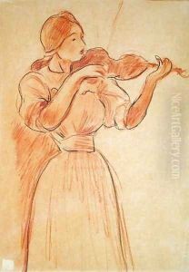 The Violin 1894 by Berthe Morisot
