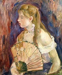 Young Girl with a Fan 1893 by Berthe Morisot
