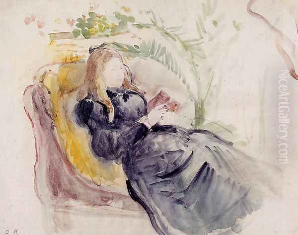 Julie Manet, Reading in a Chaise Lounge - view 1