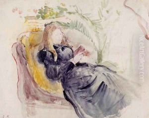 Julie Manet, Reading in a Chaise Lounge by Berthe Morisot