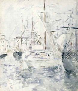 White Boat in the Port Nice 1881 by Berthe Morisot