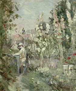Young Boy in the Hollyhocks by Berthe Morisot