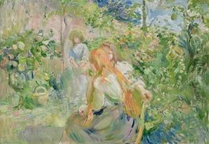 In the Garden at Roche-Plate 1894 by Berthe Morisot