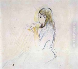 Manet's Daughter Playing the Recorder by Berthe Morisot