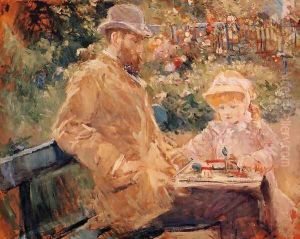 Eugene Manet and His Daughter at Bougival