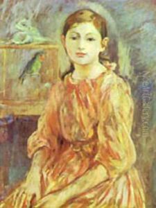 The Artists Daughter With A Parakeet 1890