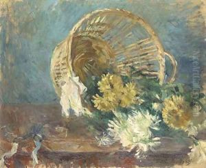 Chrysanthemes or Corbeille renversee by Berthe Morisot