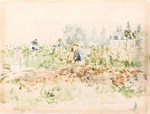 Dans les vignes (Bougival) by Berthe Morisot