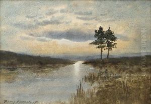 Bogland River With Two Trees by William Percy French