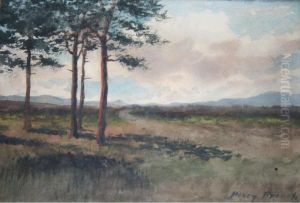 Moorland Scene With Fir Trees by William Percy French