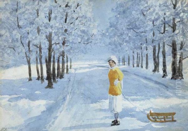 Girl With Toboggan - view 1