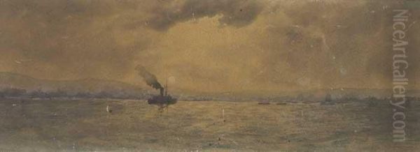 Steamship In Bay - view 1