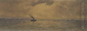 Steamship In Bay by William Percy French