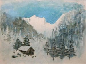 "study Of An Alpine Scene"( The Artist's Wife) by William Percy French