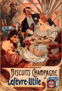 Biscuits Champagne Lefevre Utile by Alphonse Maria Mucha