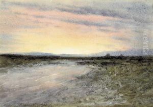 Evening Sunset Over The Bog by William Percy French
